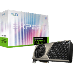 MSI GeForce RTX 5070 Ti 16 GB EXPERT OC – NVIDIA Blackwell. 8960 CUDA Cores. 2655 MHz Boost. 30 Gbps GDDR7. PCIe 5.0. Dual-Fan Cooling