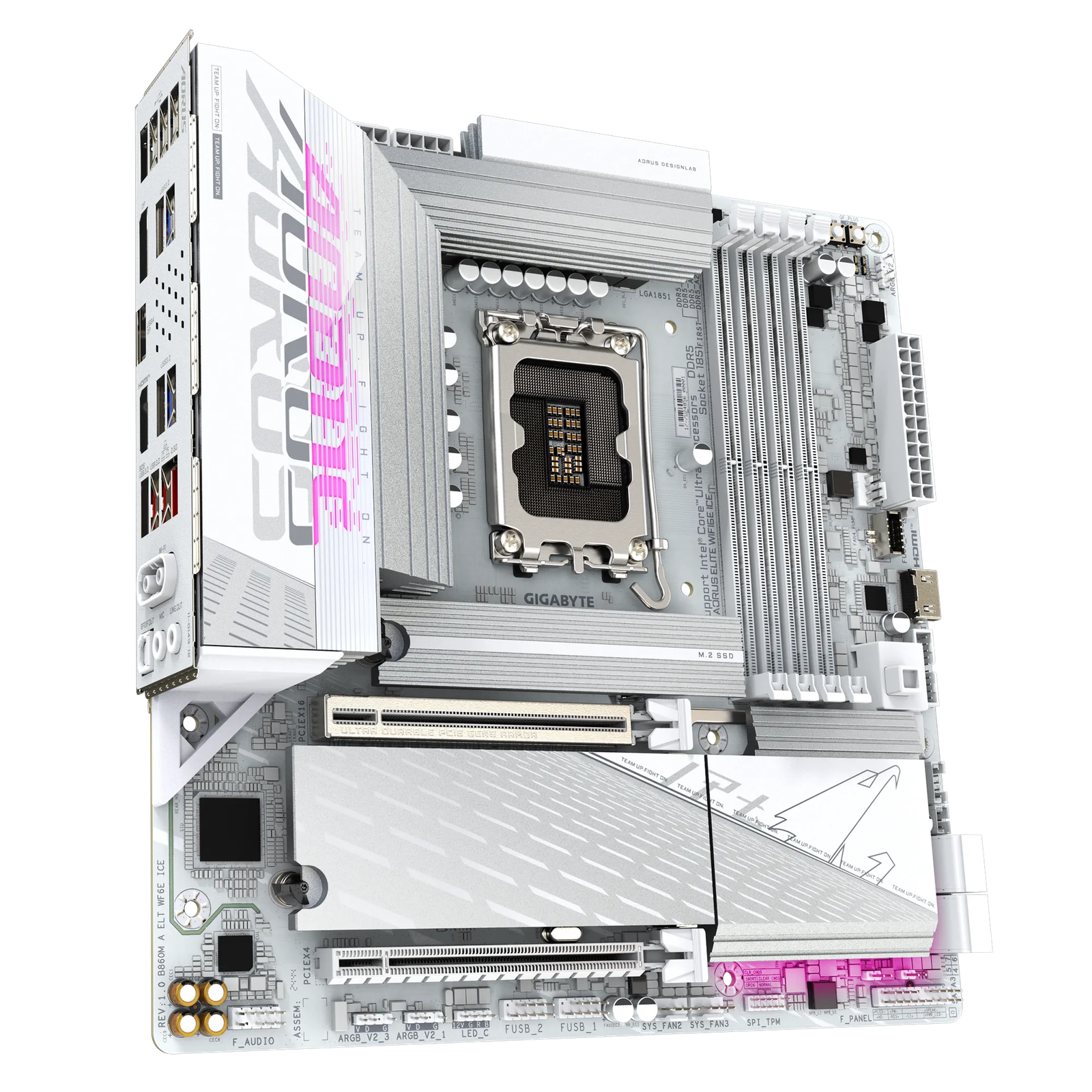 GIGABYTE B860M AORUS ELITE WIFI6E ICE mATX Motherboard – Intel B860. LGA 1851. DDR5. 3× M.2 (1× PCIe 5.0). Wi-Fi 6E. USB4 Type-C:圖片 4