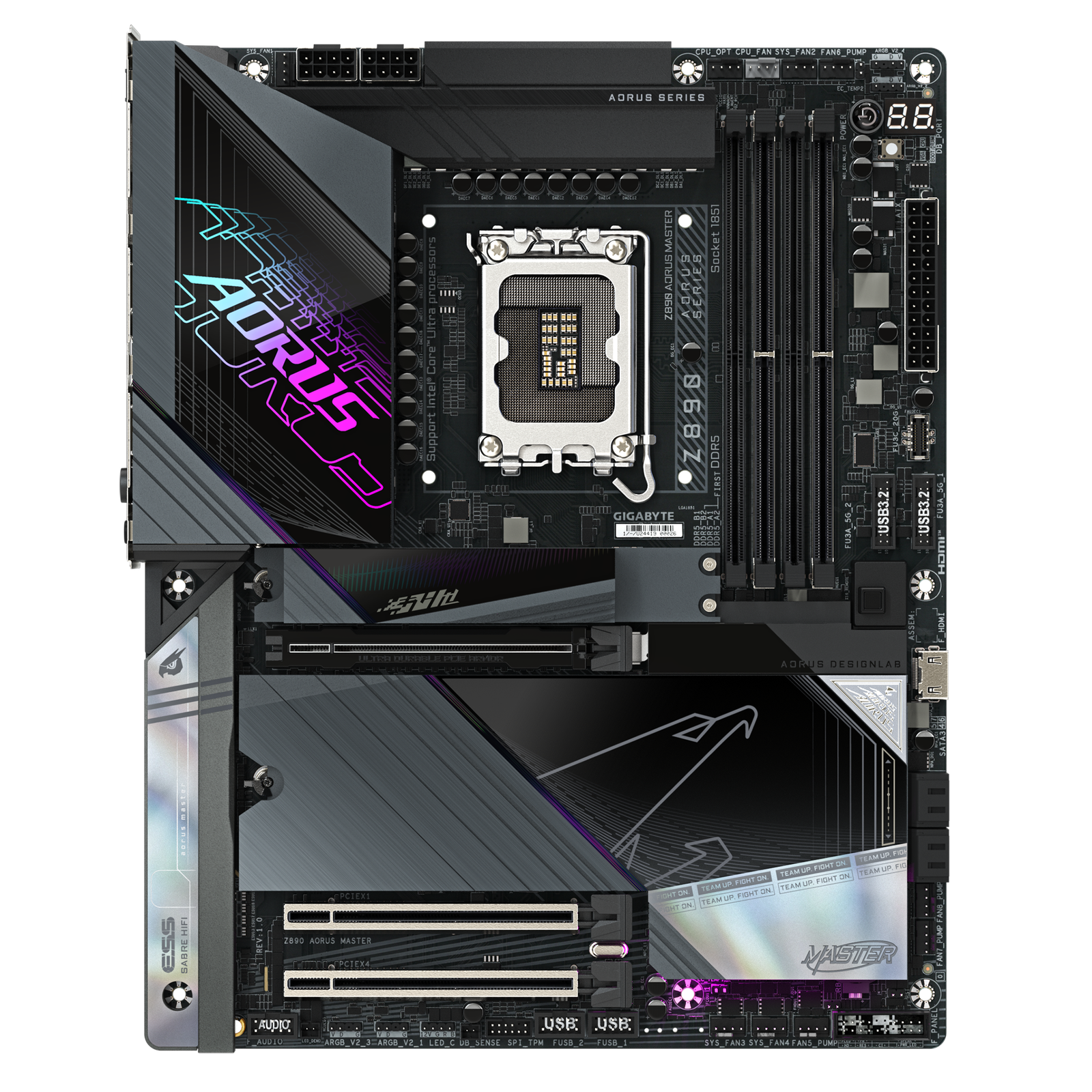 Gigabyte Z890 AORUS MASTER ATX Motherboard – LGA 1851. DDR5 (OC). PCIe 5.0. 5× M.2. Dual Thunderbolt 4. Wi‑Fi 7. Dual 10GbE:圖片 2